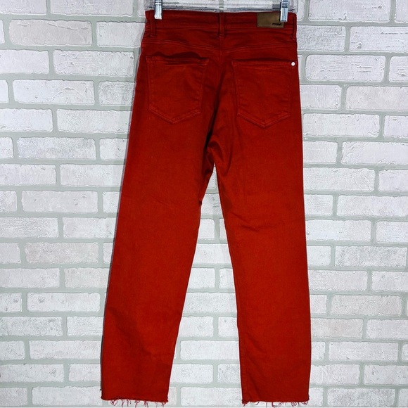 Mavi Barcelona High Rise Wide Leg Raw Hem Jeans in Orange Size 26 - Picture 6 of 10